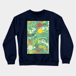 Multicolored Polka Dots on Green Cyan Pattern Crewneck Sweatshirt